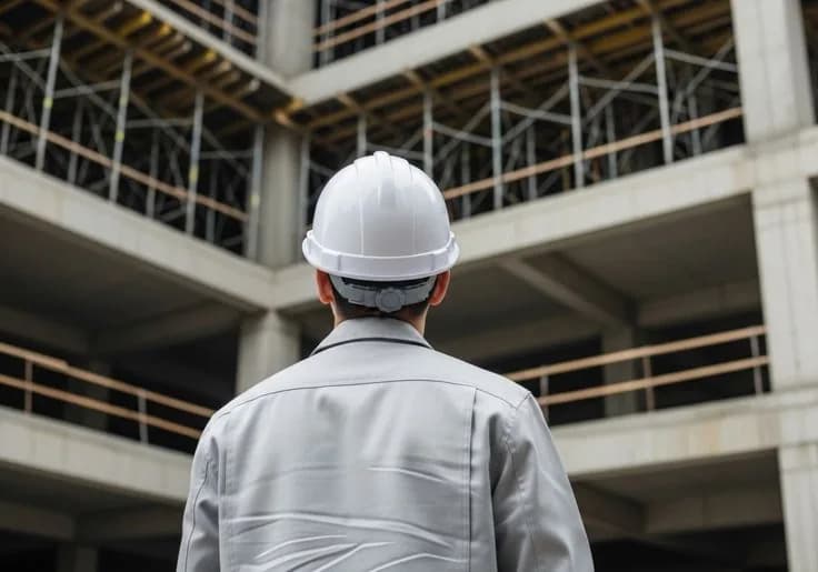 RICS surveyor inspecting a building on site